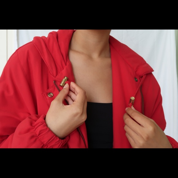 Red outerwear Layer Jacket coat hoodie Size 8 - Picture 6 of 6